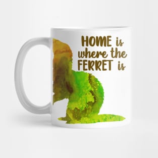 Home Is Where The Ferret Is (Green) Mug